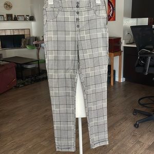 Fashion Nova Black and White Plaid Pants